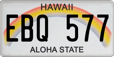 HI license plate EBQ577