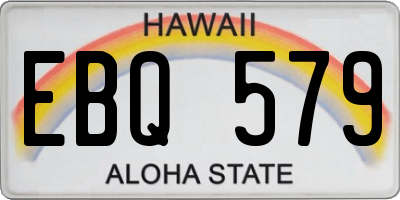 HI license plate EBQ579