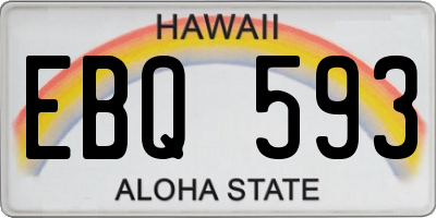 HI license plate EBQ593