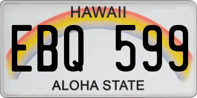 HI license plate EBQ599