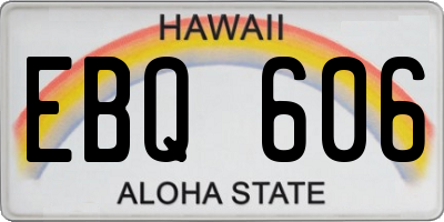 HI license plate EBQ606