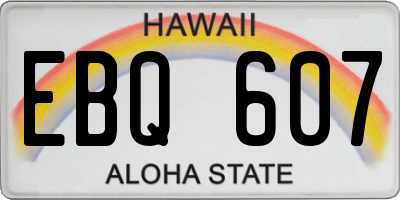 HI license plate EBQ607