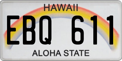 HI license plate EBQ611