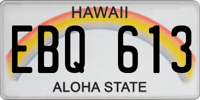 HI license plate EBQ613