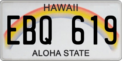 HI license plate EBQ619