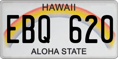 HI license plate EBQ620