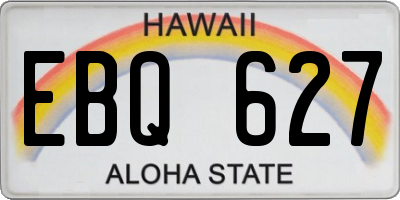 HI license plate EBQ627