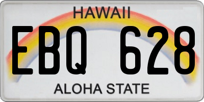 HI license plate EBQ628