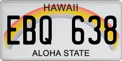 HI license plate EBQ638
