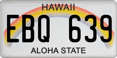 HI license plate EBQ639