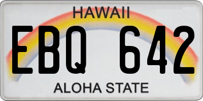 HI license plate EBQ642