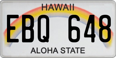 HI license plate EBQ648