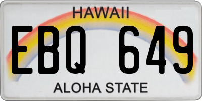 HI license plate EBQ649