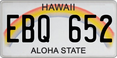 HI license plate EBQ652