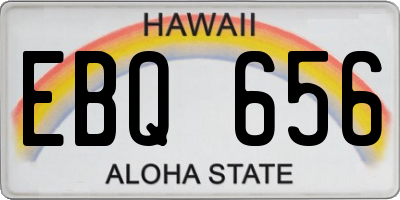 HI license plate EBQ656