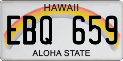 HI license plate EBQ659