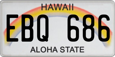 HI license plate EBQ686