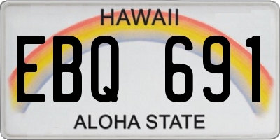 HI license plate EBQ691