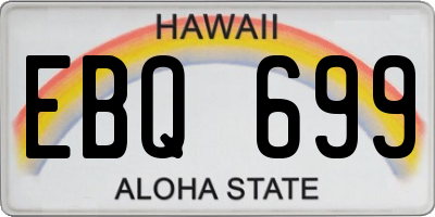 HI license plate EBQ699