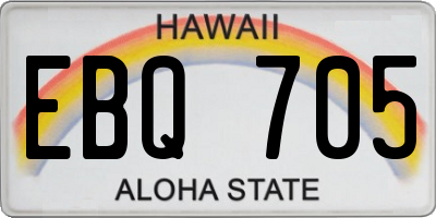 HI license plate EBQ705