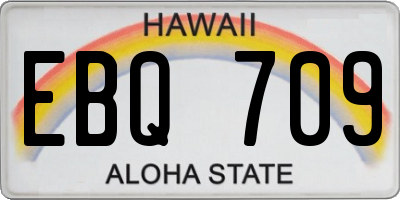 HI license plate EBQ709