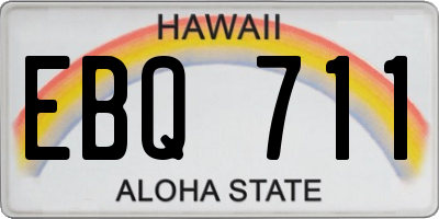HI license plate EBQ711