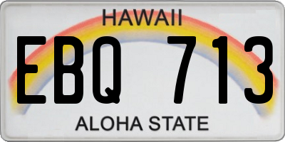 HI license plate EBQ713