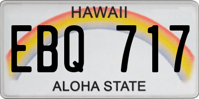 HI license plate EBQ717