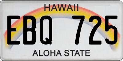 HI license plate EBQ725