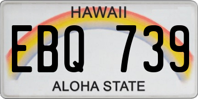 HI license plate EBQ739