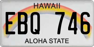 HI license plate EBQ746