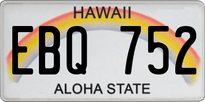 HI license plate EBQ752