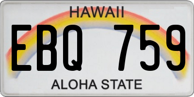 HI license plate EBQ759