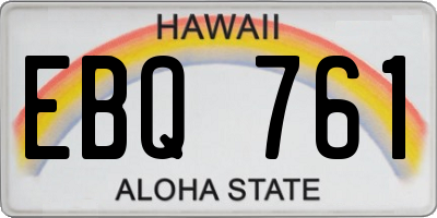 HI license plate EBQ761