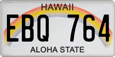 HI license plate EBQ764