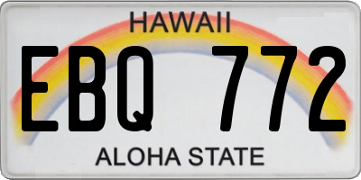 HI license plate EBQ772