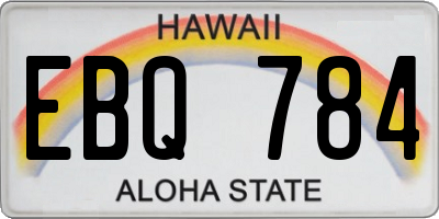 HI license plate EBQ784