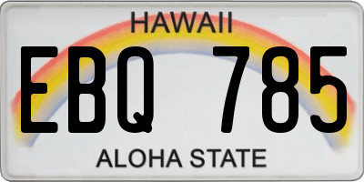HI license plate EBQ785