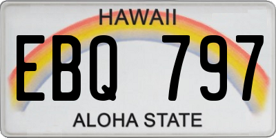 HI license plate EBQ797