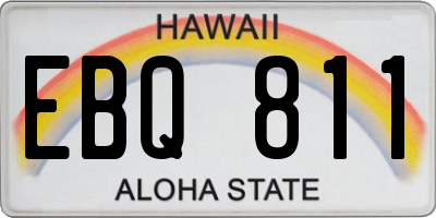 HI license plate EBQ811