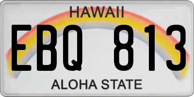 HI license plate EBQ813