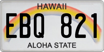 HI license plate EBQ821