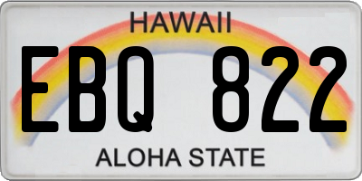 HI license plate EBQ822
