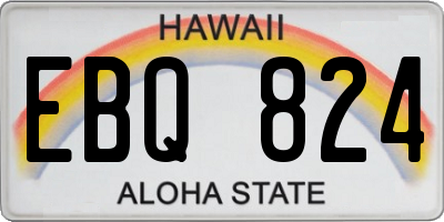 HI license plate EBQ824