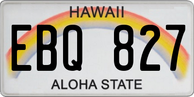 HI license plate EBQ827