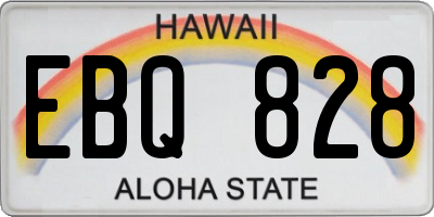HI license plate EBQ828