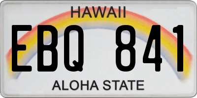 HI license plate EBQ841