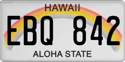 HI license plate EBQ842