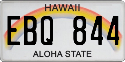 HI license plate EBQ844