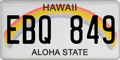 HI license plate EBQ849
